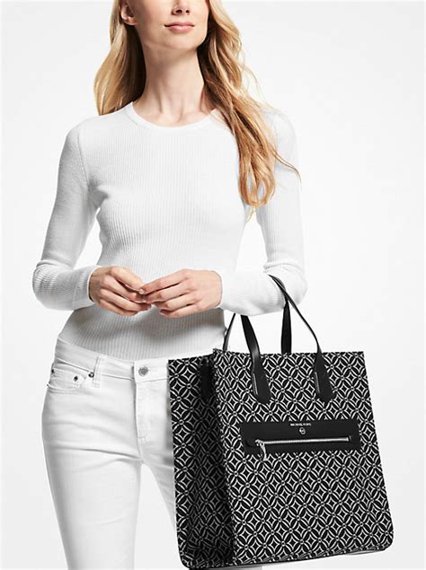 Kempner Large Logo Jacquard Tote Bag 